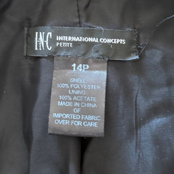 INC INTERNATIONAL CONCEPTS Leopard Velvet Dinner Jacket Blazer Holidays 14P - Picture 3 of 5